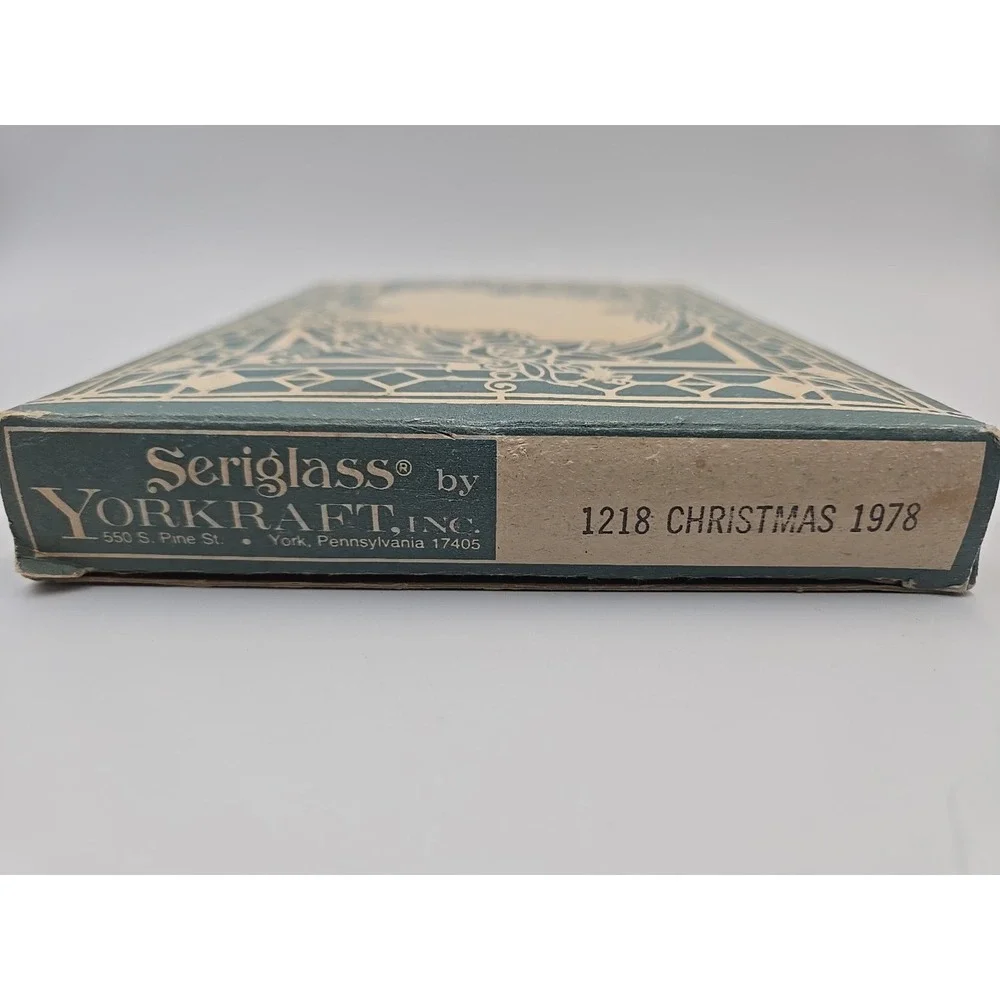 Vintage 1978 Seriglass by Yorkraft #1218 Stained Glass Bi-Fold‎ Birds Cardinal